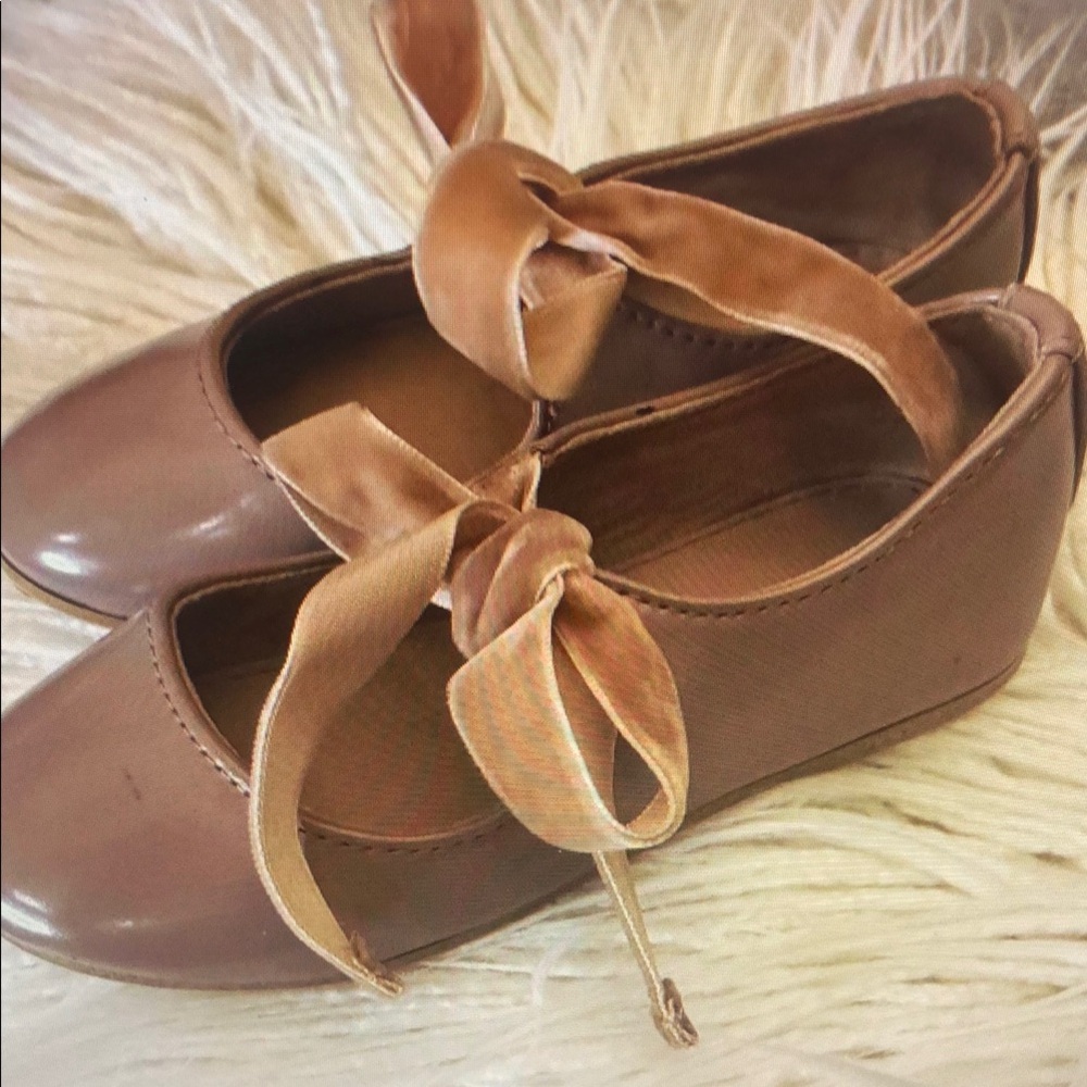 Zara Girls' Tan and Pink Ballet-shoes